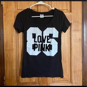Victoria Secret PINK Black Short Sleeve Tee/Shirt